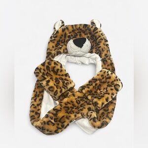 Leopard Print Animal Hooded Scarf